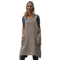 Women's Pinafore Square Apron Baking Cooking Gardening Works Cross Back Cotton (X-Large / Plaid-brown)
