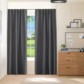 Blackout Curtains Thermal Insulated Window Treatment Panels Back Tab (Grey / 70"W x 84"L (Pack of 2))
