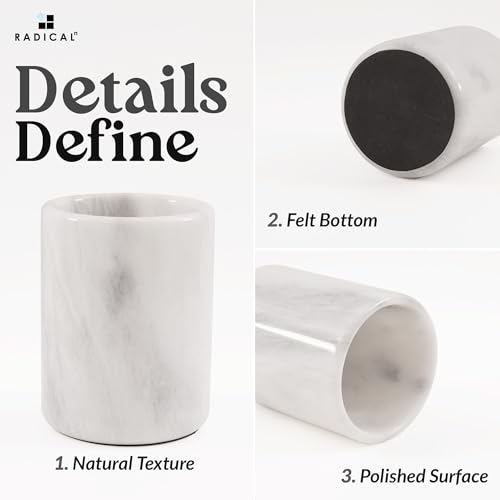 Marble Utensil Holder Kitchen Counter (White)