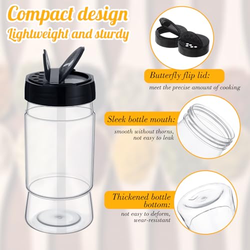10.1 oz 30 Pack Plastic Spice Jars with Shaker Lids Clear Seasoning Containers Spice Bottles for Kitchen Storing Herbs Seasoning Powders (10.1 oz / Irregular)