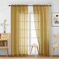 Gold Sheer Curtains 84 Inches Long 2 Panels (42"W x 84"L (Pack of 2) / Gold)