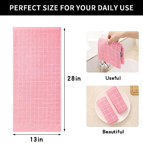 100% Cotton Terry Kitchen Towels (Pink / 13 X 28 - 12 Pack)