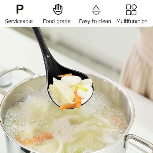 Large Plastic Serving Spoons (Black)