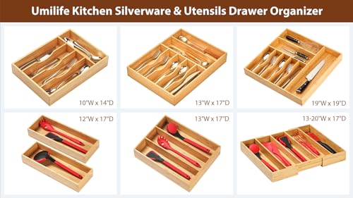 Bamboo Kitchen Drawer Organizer (8 x 15.5 inch (5 Slots))
