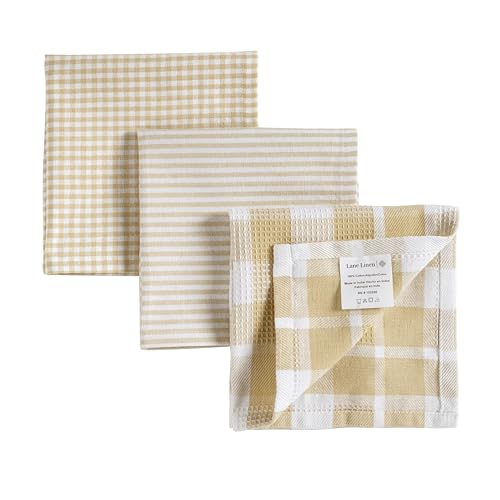 100% Cotton Kitchen Dish Cloths (12"x12" - 12 Pack / 03: Beige)