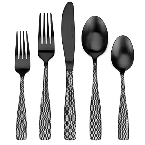 Matte Black Silverware Set (Matte Black Diamond / 20-Piece)