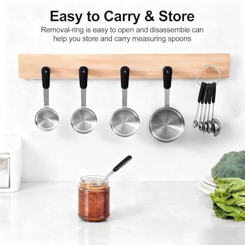 10 Pcs Stainless Steel Measuring Cups & Spoons Set (Black)