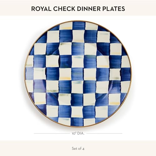 Enamel Dinner Plate (Royal Check / 4 Plates)