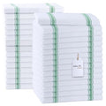 Dish Towels Cotton Kitchen Towels (Green Stripe / Pack of 30)