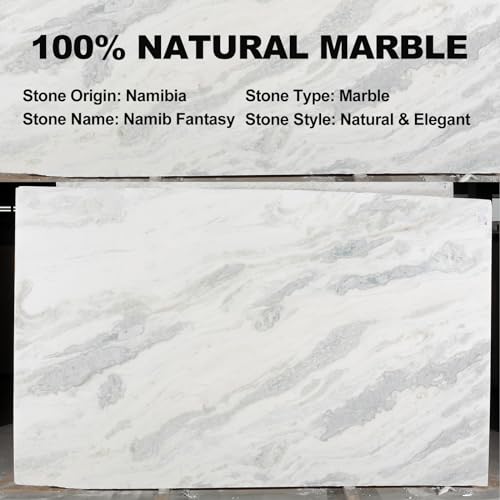 African Genuine Marble Paper Towel Holder Countertop (White Marble-black Rod / 6" Marble Base)
