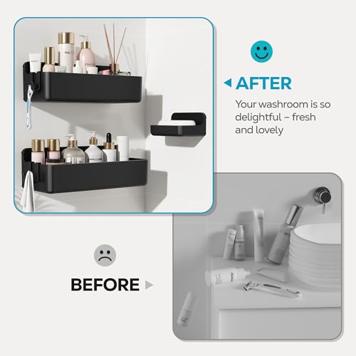 Adhesive Shower Shelves (Black / 3 pieces)
