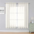 Ivory Sheer Curtains (Ivory / 59"W x 63"L (Pack of 2))