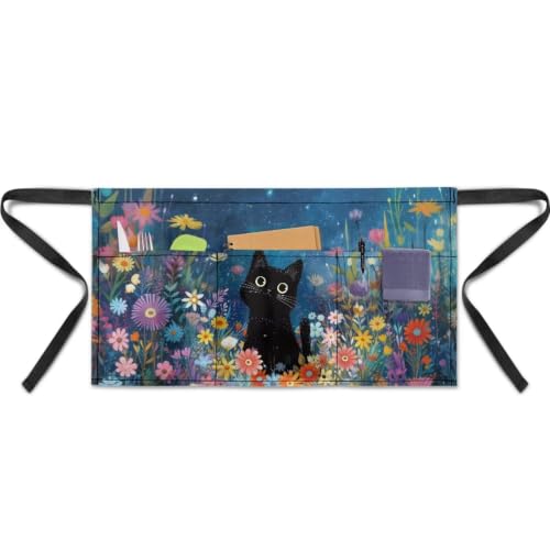 Server Aprons with 3 Pockets (Cat)
