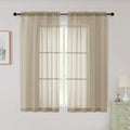 Sheer Taupe Curtains for Bedroom Living Room 54 Inch Length 2 Panels Set (Taupe / 42"W x 54"L (Pack of 2))