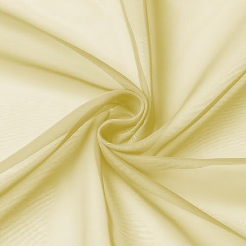 Yellow Sheer Curtains 63 Inches Long 2 Panels Set (40"W x 63"L (Pack of 2) / Yellow)