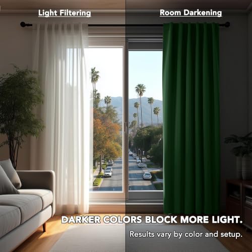 Blackout Curtains for Bedroom 108 Inches Long (Dark Forest / 52"W x 108"L (Pack of 2))
