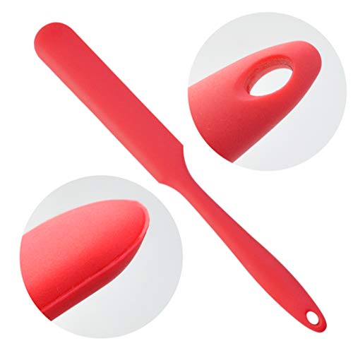 4pcs Silicone Spatula Set Heat Resistant Cake Cream Butter Spatulas Mixing Batter Scraper Non (Red)