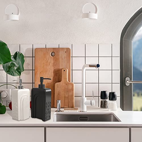 Soap Dispenser Set with Funnel (White & Black)