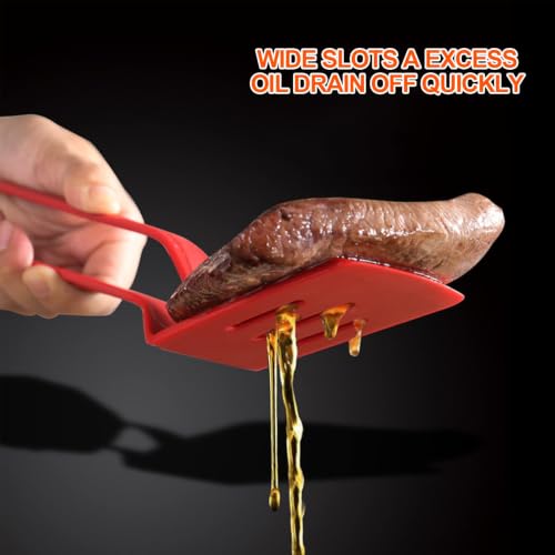 Silicone Cooking Tongs 11" Stainless Steel (1 Pack Red)