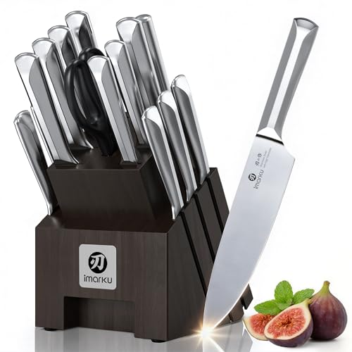 16 Pieces High Carbon Japanese Stainless Steel Knife Set with Block