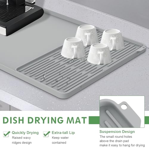 Silicone Coffee Mat 24"x16" (Gray)