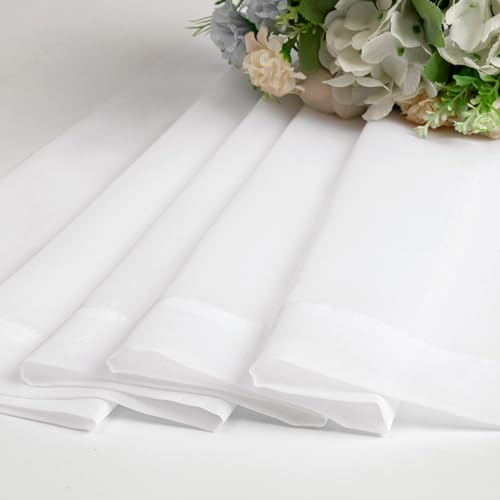 White Sheer Curtains 54 Inch Long 2 Panels Set (White / 42"W x 54"L (Pack of 2))