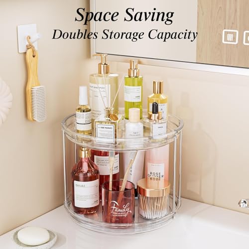 Rotating Makeup Organizer for Vanity (Clear / 10.6in 1 Pack)