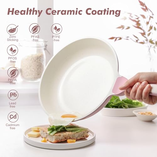 Nonstick Ceramic Frying Pan 8 (8 Inch / Sakura Pink)