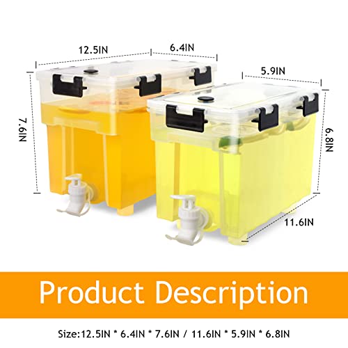 2.5 Gallon Drink Dispenser For Fridge (1+1.5 Gallon BLACK)