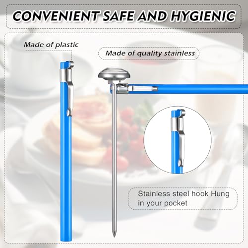 6 Pcs Stainless Steel Kitchen Dial Thermometer 5" (blue)