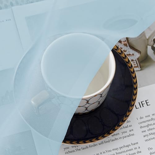 Sky Blue Sheer Valances for Windows (Sky Blue / 42"W x 16"L (Pack of 2))