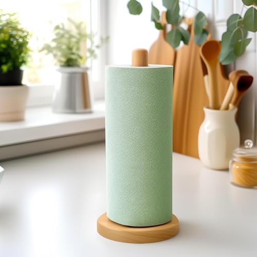 Wooden Paper Towel Holder Countertop (Large / Natural Beech)