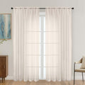 Cream Sheer Curtains 72 Inches Long 2 Panels Set (Cream / 59"W x 72"L (Pack of 2))