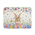 Easter Rabbit Dish Drying Mat Spring Flower Dish Drainer Rack Mats 18x24 inch Absorbent Microfiber Fast Dry Pad Kitchen Counter Accessories (Easter Rabbit Floral / 24" x 18")
