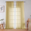 Gold Sheer Curtains for Bedroom Living Room 96 Inches Long 2 Panels (Gold / 59"W x 96"L (Pack of 2))