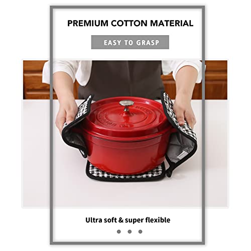 4 Pack Pot Holders for Kitchen Clearance (Black Buffalo Plaid / 4 pack)
