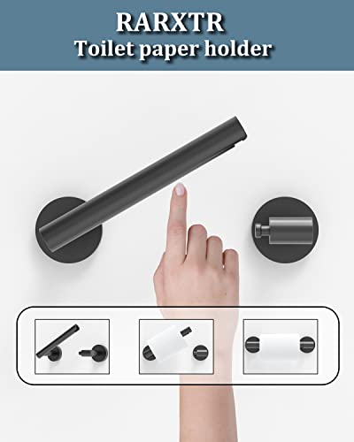 Matte Black 2 Pack Toilet Paper Holder SUS304 Stainless Steel Double Post Pivoting Toilet Paper Roll Holder Wall Mounted Toilet Tissue Holder for Commercial Bathroom RV (Matte Black)
