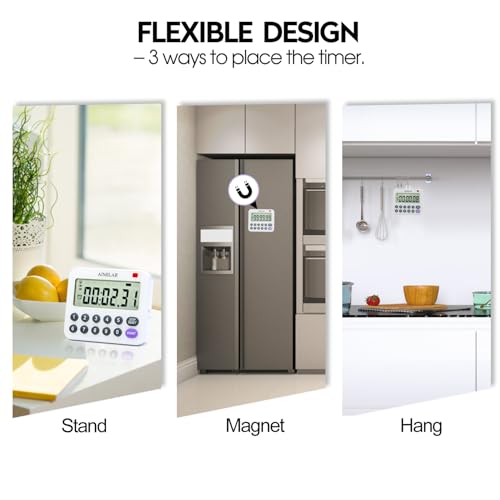 Magnetic Digital Kitchen Timer with Direct Numerical Keypad (Purple-1)
