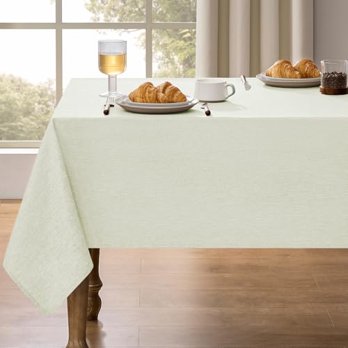 Waterproof Linen Table Cloth for 8ft Rectangle Table (Light Grey / 120" x 60" (Rectangular))