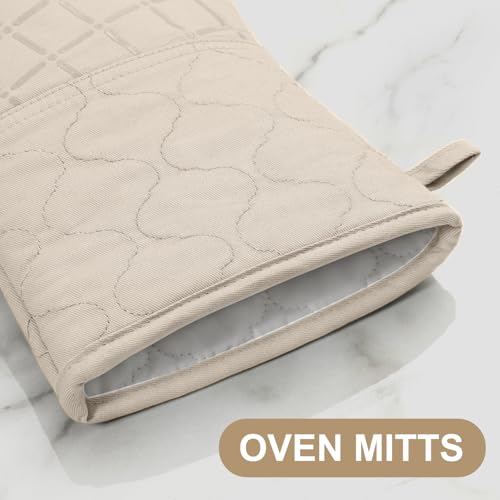 Oven Mitts Pot Holders Sets (Milkshake)