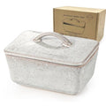 Ceramic Butter Dish with Lid for Countertop (Gray)