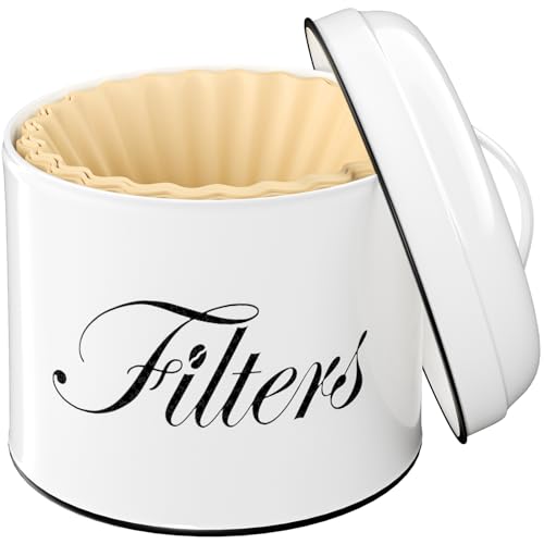 Coffee Filter Holder with Lid (White)