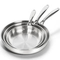 18 10 Stainless Steel Frying Pan Set (8-9.5-11-Inch)