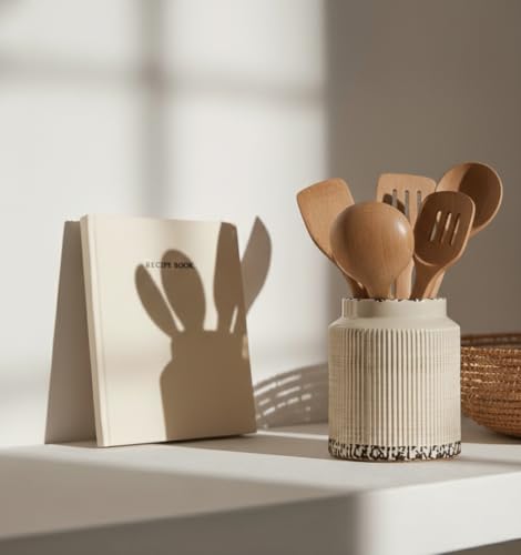 JIEMEI HOME Kitchen Utensil Holder (Antique Beige)