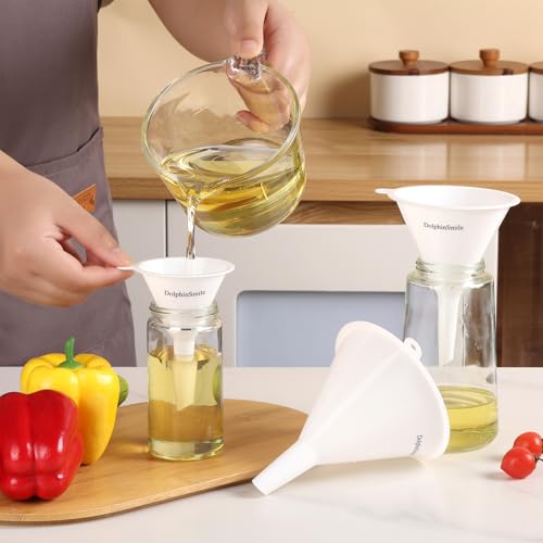 Plastic Kitchen Funnel Set of 3 (White)