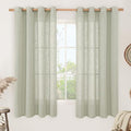 63 Inch Length Sheer Linen Curtains for Bedroom 2 Panels Set (52"W x 63"L (Pack of 2) / Sage Grey)