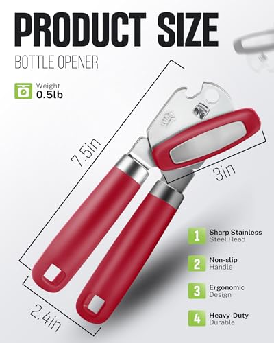 Multifunctional Can Opener Manual (Red)