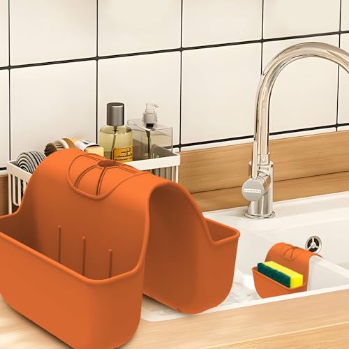 Sponge Holder for Kitchen Sink (Orange)