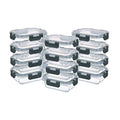 24 Piece Small Glass Food Storage Containers with Lids Airtight (12oz,Same Size - 12 Pack,Grey Set)