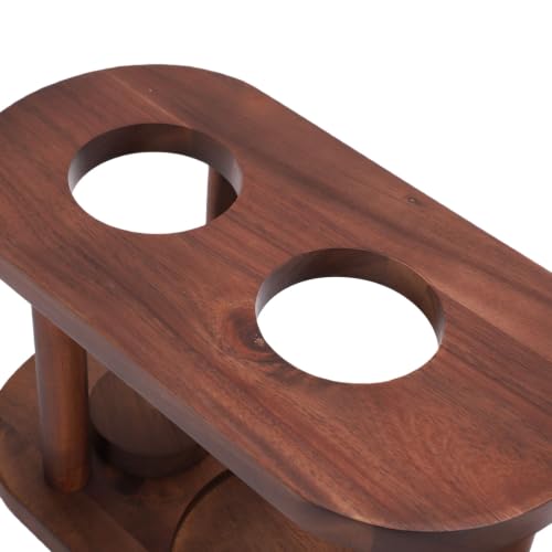 Pour Over Coffee Station Solid Wood Coffee Dripper Stand 14.6 x 6.5in Elevated Brewing Platform Stable Display Organizer for Home Office Bar